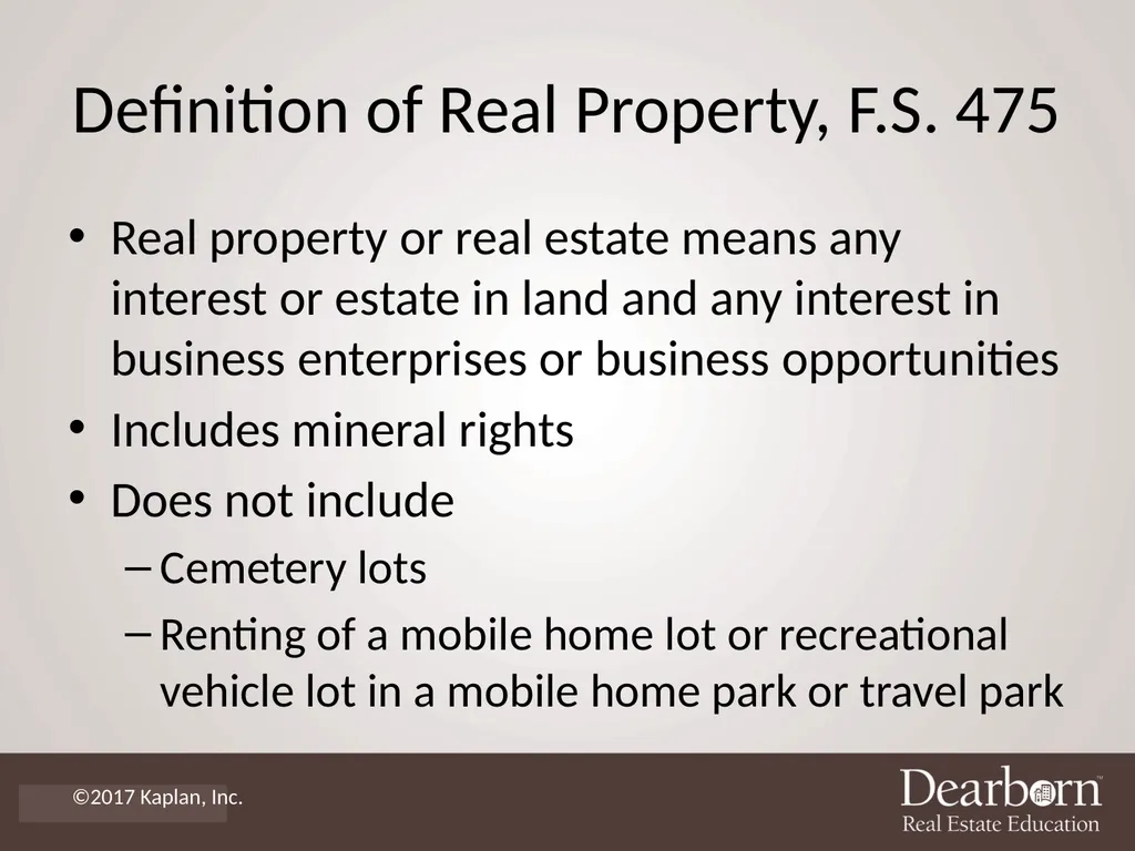 Florida Real Estate Principles, Practices & Law - slide 3 of 36