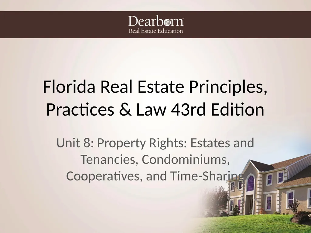 Florida Real Estate Principles, Practices & Law - slide 1 of 36