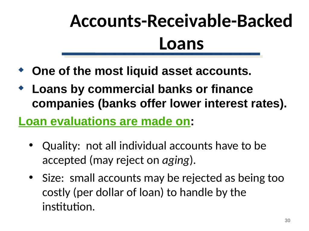 Short-Term Financing Spontaneous Financing - slide 30 of 38