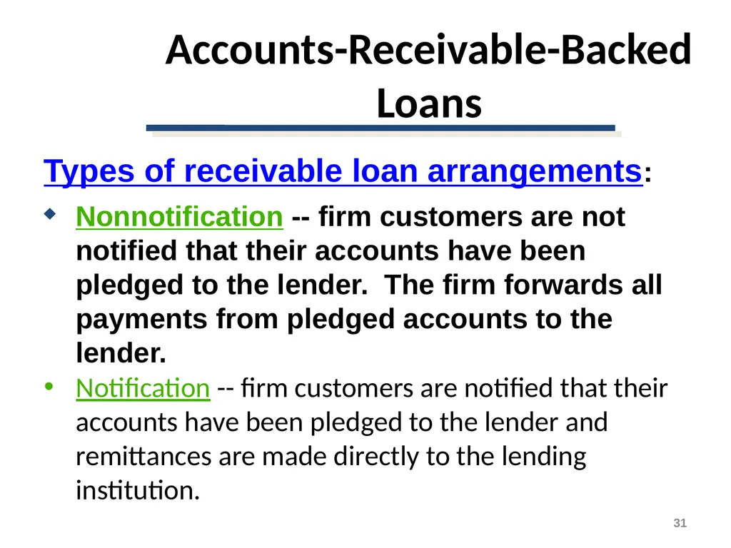 Short-Term Financing Spontaneous Financing - slide 31 of 38