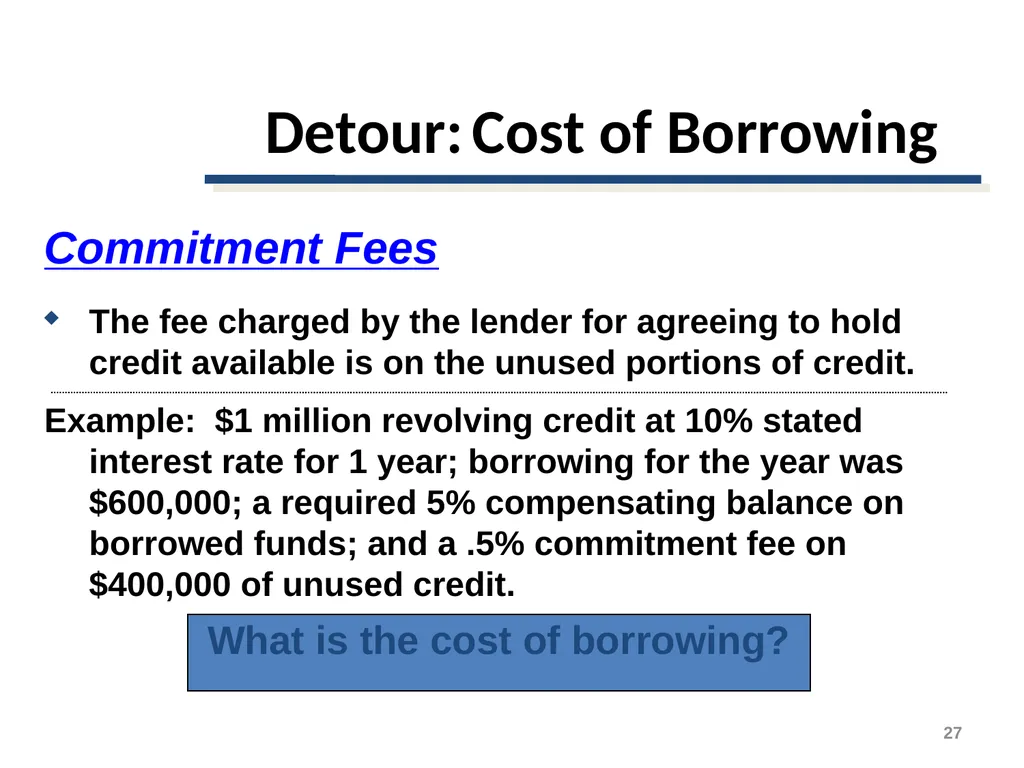 Short-Term Financing Spontaneous Financing - slide 27 of 38