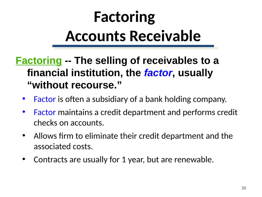 Short-Term Financing Spontaneous Financing - slide 36 of 38