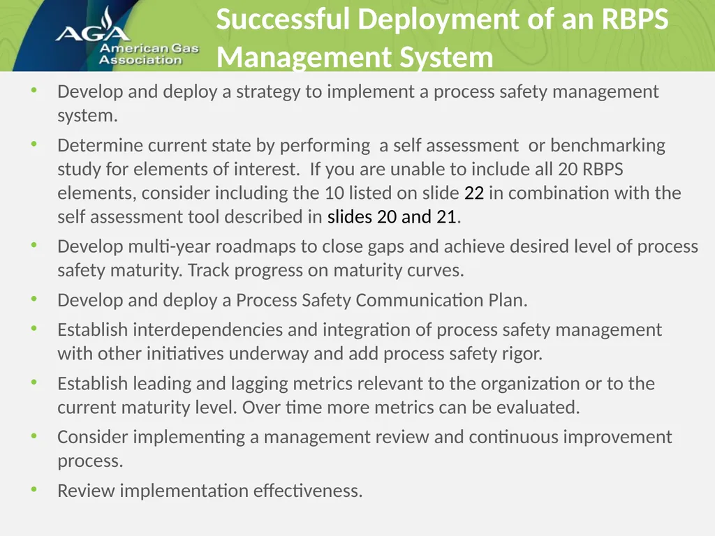 Implementation of a Risk-Based Process Safety - slide 18 of 22