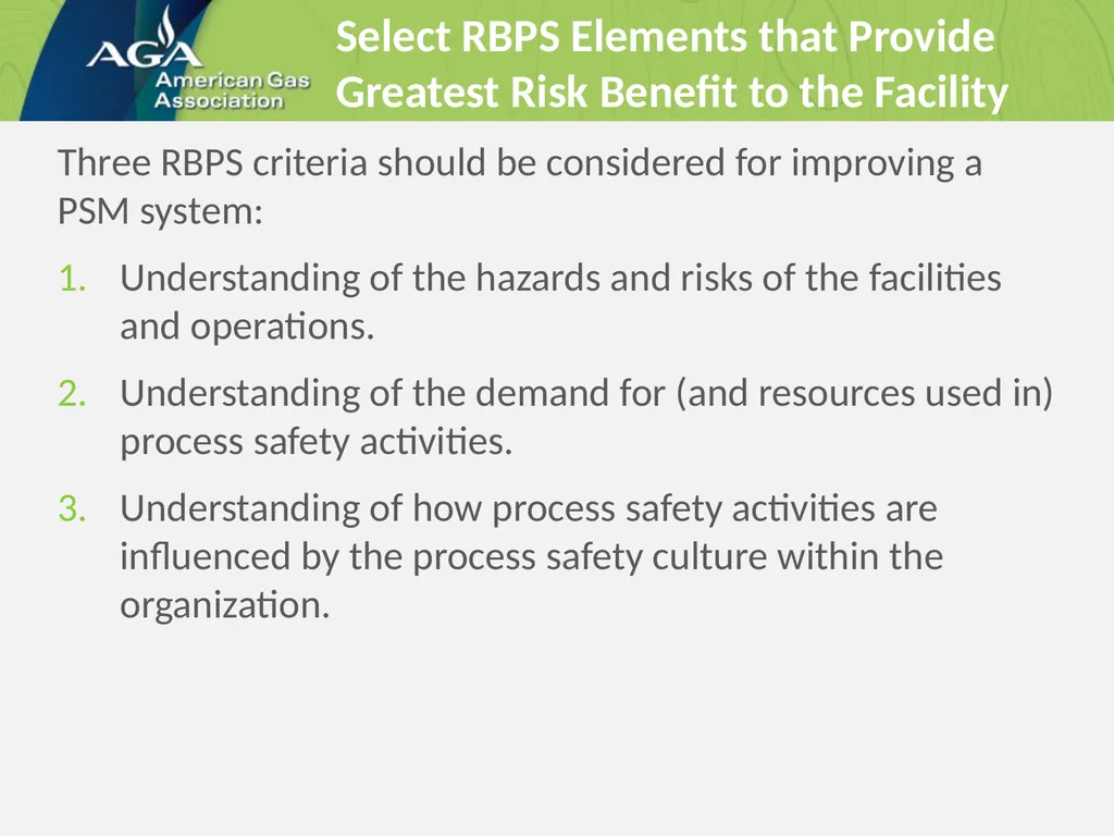 Implementation of a Risk-Based Process Safety - slide 16 of 22