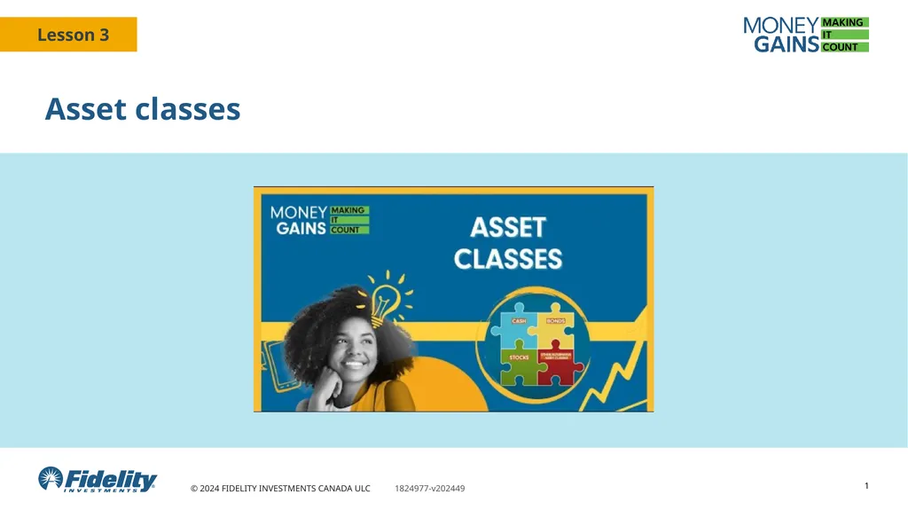 Asset classes 1 You will Learn about and identify - slide 1 of 14