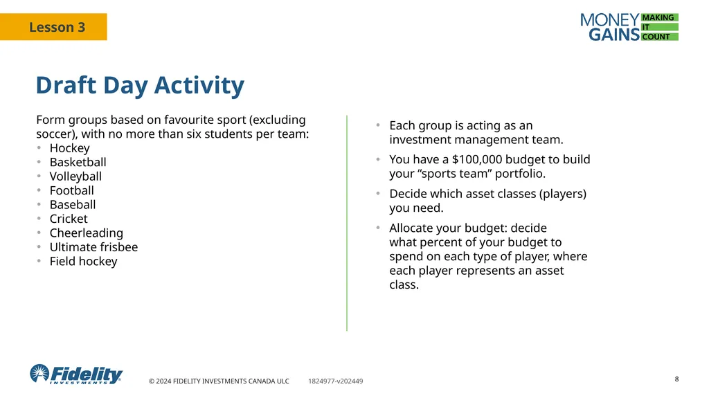 Asset classes 1 You will Learn about and identify - slide 8 of 14