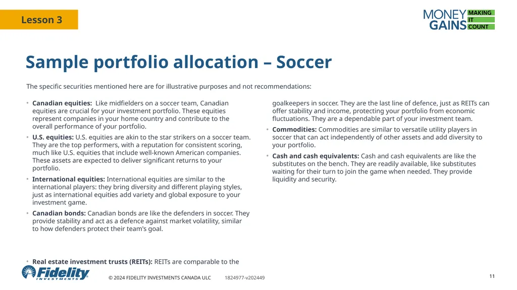 Asset classes 1 You will Learn about and identify - slide 11 of 14