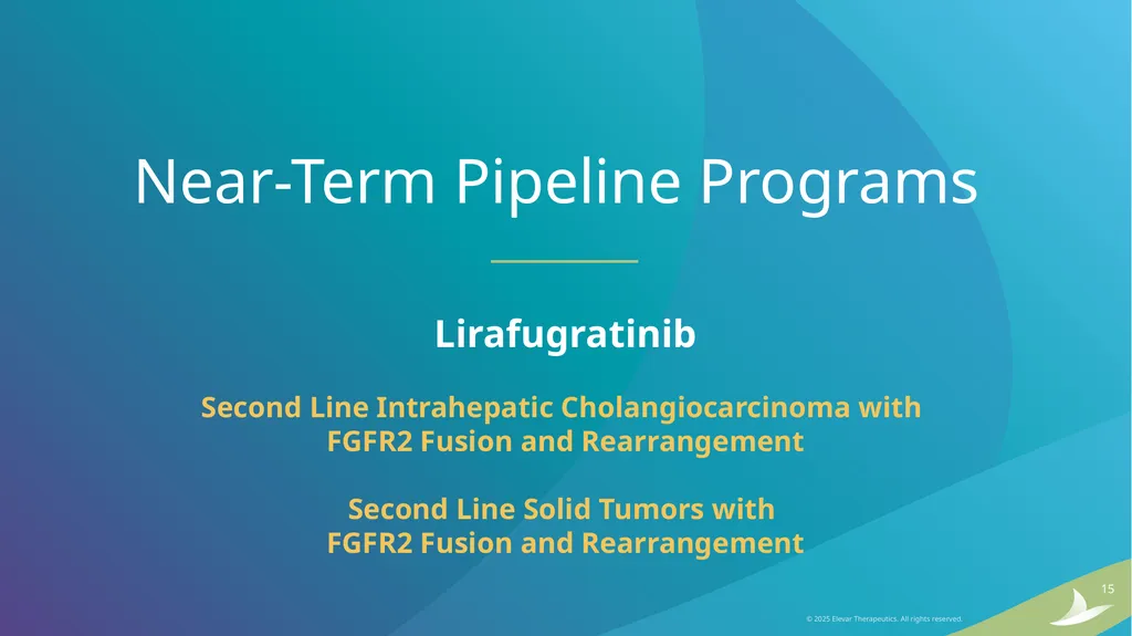 Elevar Therapeutics Elevating Treatment Outcomes - slide 15 of 25