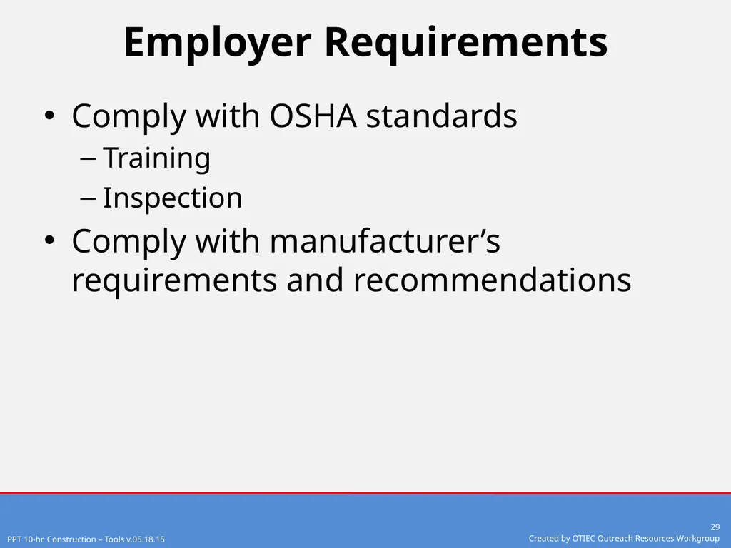 Tools – Hand and Power 10-Hour Construction - slide 29 of 38