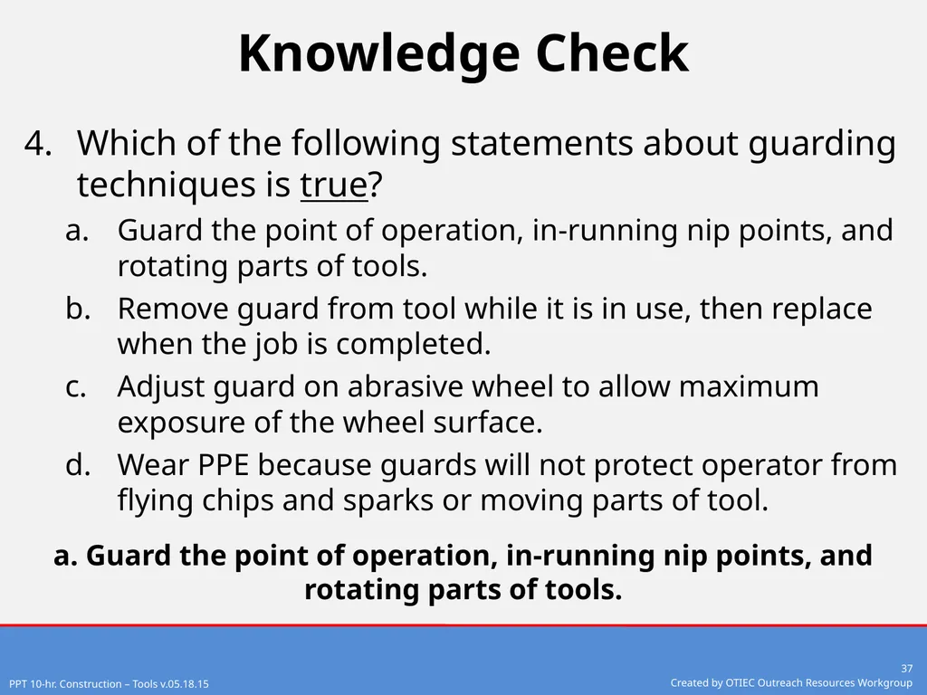 Tools – Hand and Power 10-Hour Construction - slide 37 of 38