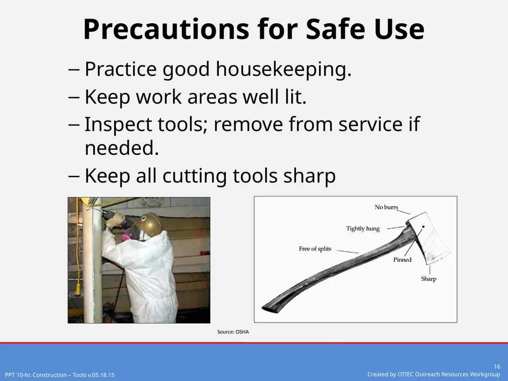 Tools – Hand and Power 10-Hour Construction - slide 16 of 38
