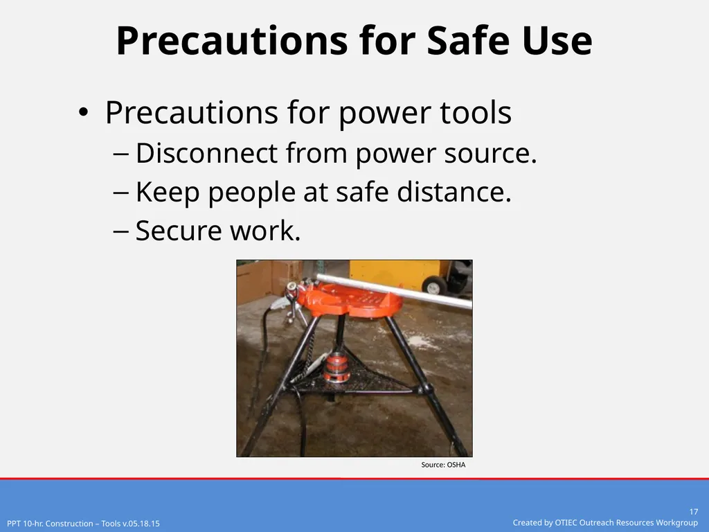 Tools – Hand and Power 10-Hour Construction - slide 17 of 38