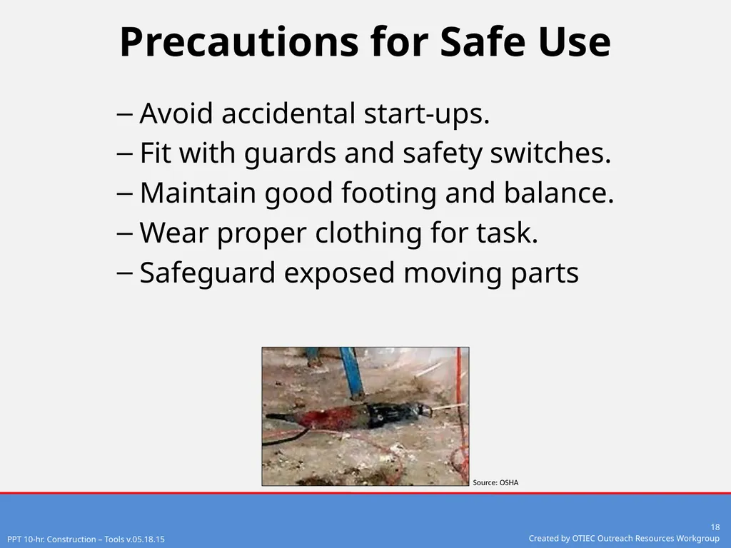 Tools – Hand and Power 10-Hour Construction - slide 18 of 38