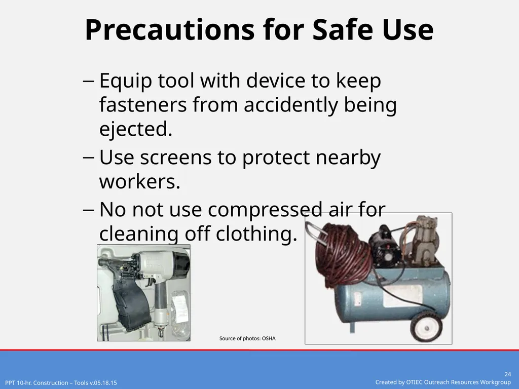 Tools – Hand and Power 10-Hour Construction - slide 24 of 38