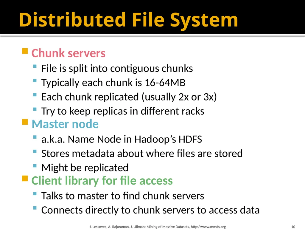 Map-Reduce and the New Software Stack Mining of - slide 10 of 48