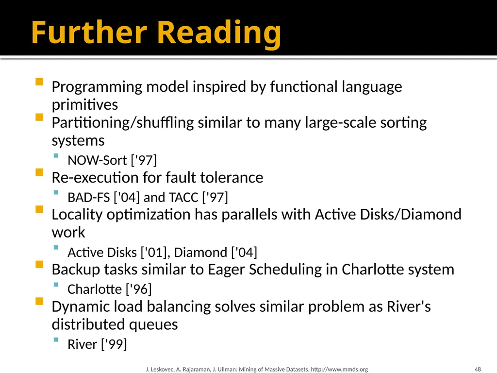 Map-Reduce and the New Software Stack Mining of - slide 48 of 48