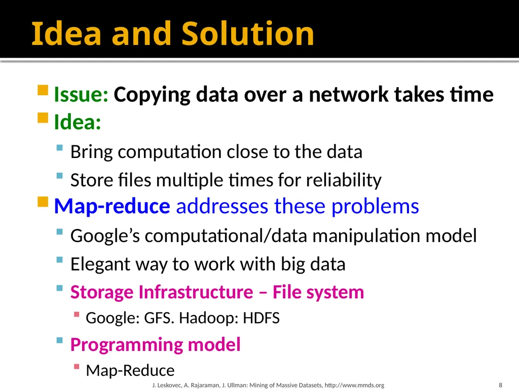 Map-Reduce and the New Software Stack Mining of - slide 8 of 48