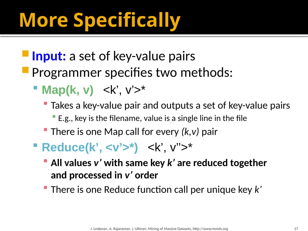 Map-Reduce and the New Software Stack Mining of - slide 17 of 48