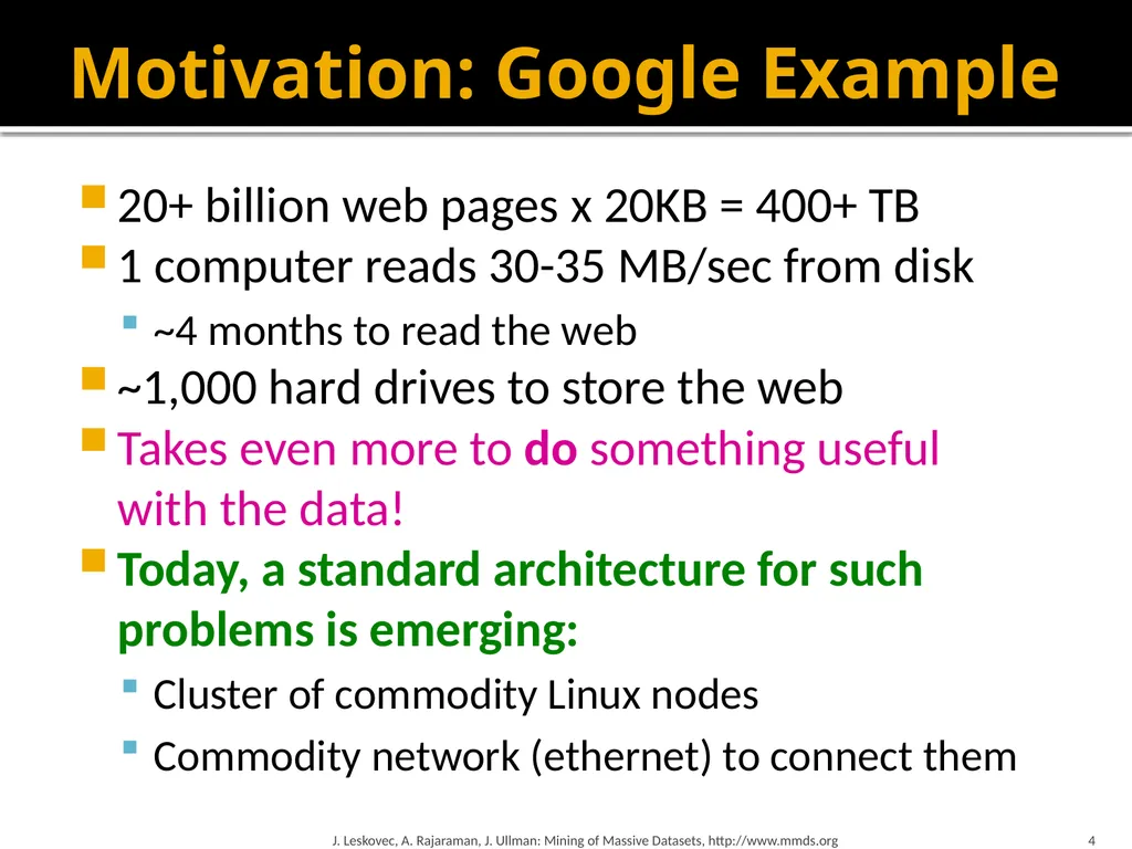 Map-Reduce and the New Software Stack Mining of - slide 4 of 48