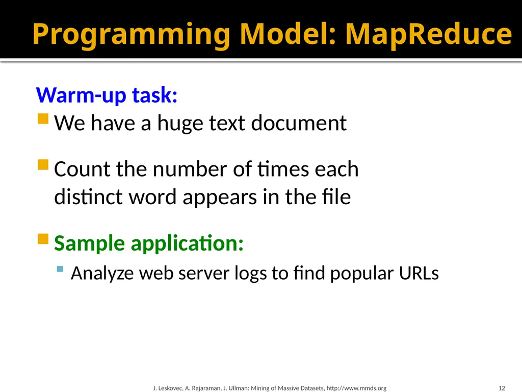 Map-Reduce and the New Software Stack Mining of - slide 12 of 48