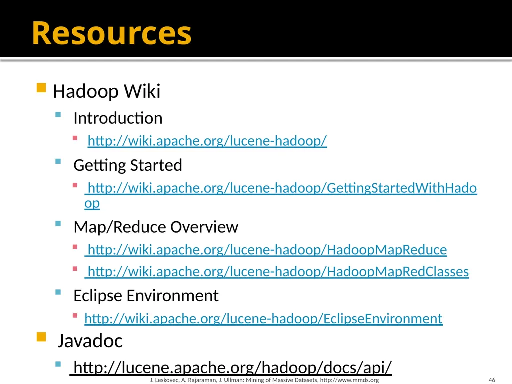 Map-Reduce and the New Software Stack Mining of - slide 46 of 48