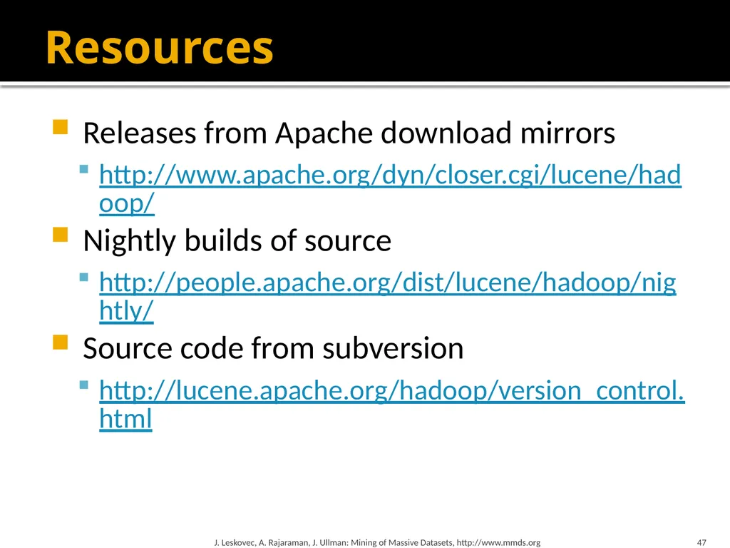Map-Reduce and the New Software Stack Mining of - slide 47 of 48