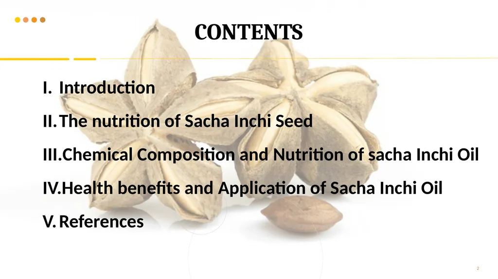 Scientific Papers Review Sacha Inchi Seed Oil - slide 2 of 12