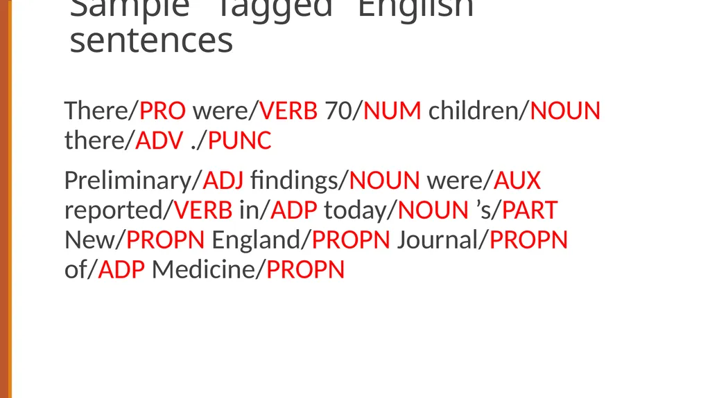 Sequence Labeling for Part of Speech and Named - slide 8 of 26
