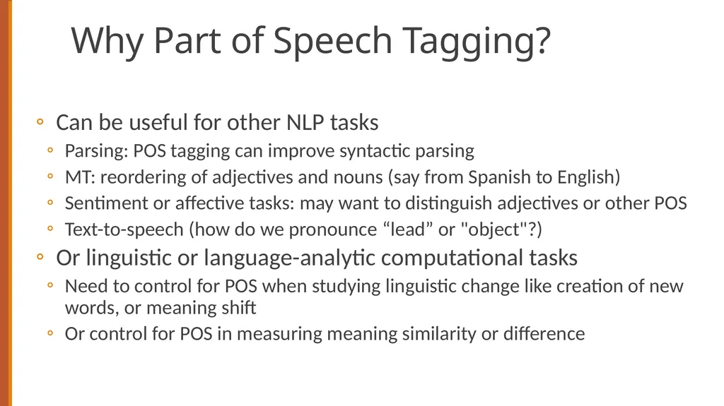 Sequence Labeling for Part of Speech and Named - slide 9 of 26
