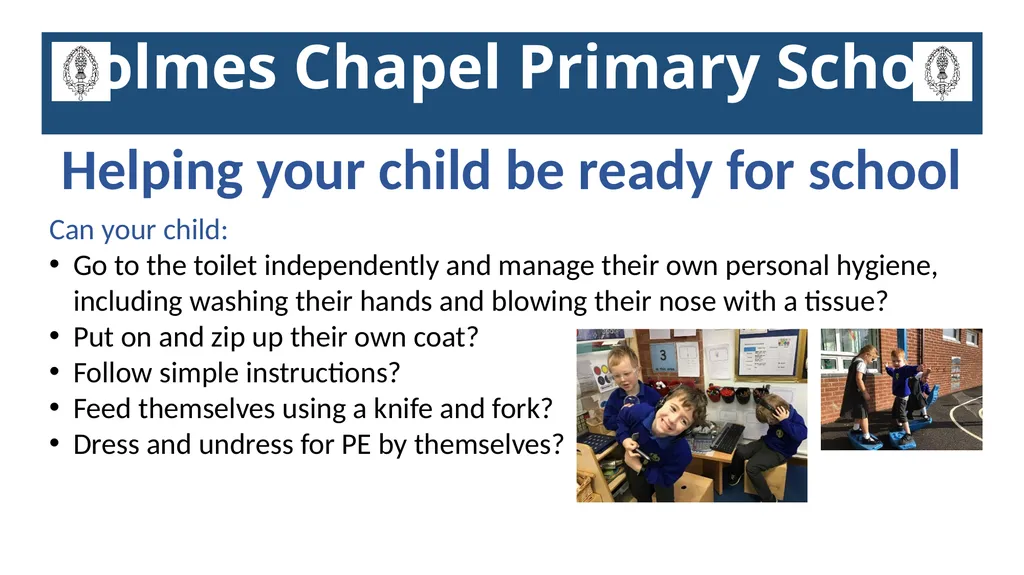 Holmes Chapel Primary School Welcome to Reception - slide 5 of 8