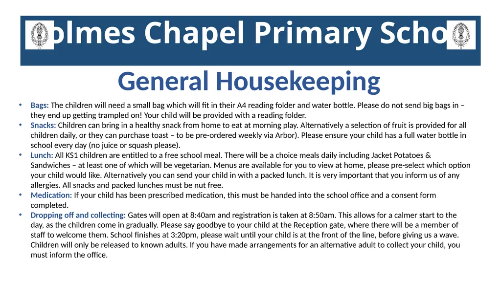 Holmes Chapel Primary School Welcome to Reception - slide 6 of 8