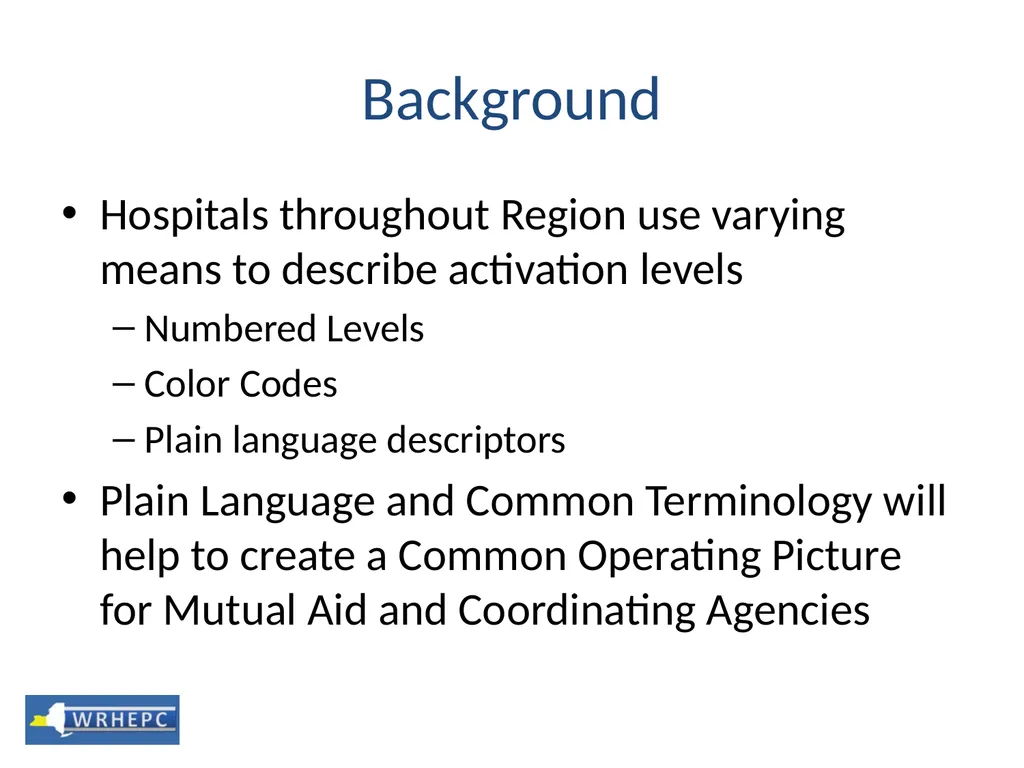 Emergency Operations Activation Levels Southern - slide 4 of 13