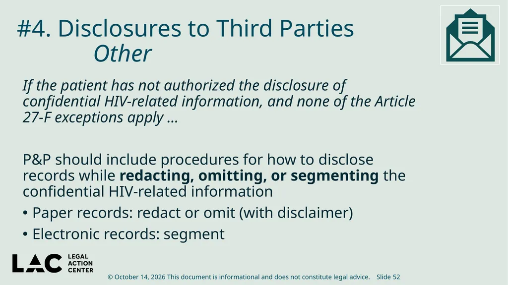 HIV Privacy in Practice How to Create and Update - slide 52 of 88