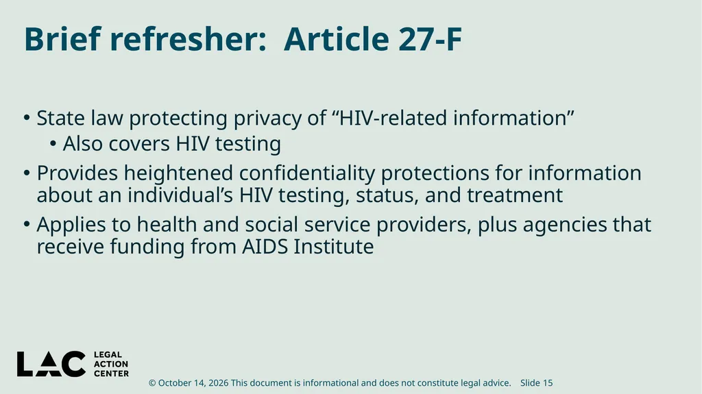 HIV Privacy in Practice How to Create and Update - slide 15 of 88