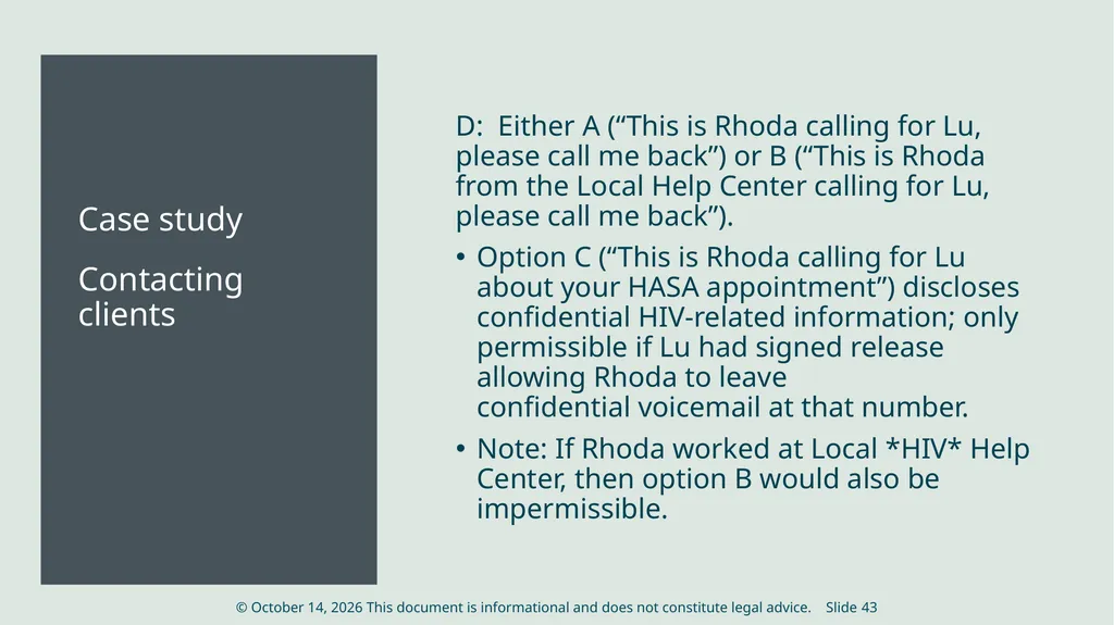 HIV Privacy in Practice How to Create and Update - slide 43 of 88