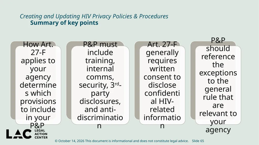 HIV Privacy in Practice How to Create and Update - slide 65 of 88
