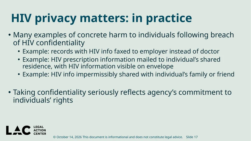 HIV Privacy in Practice How to Create and Update - slide 17 of 88