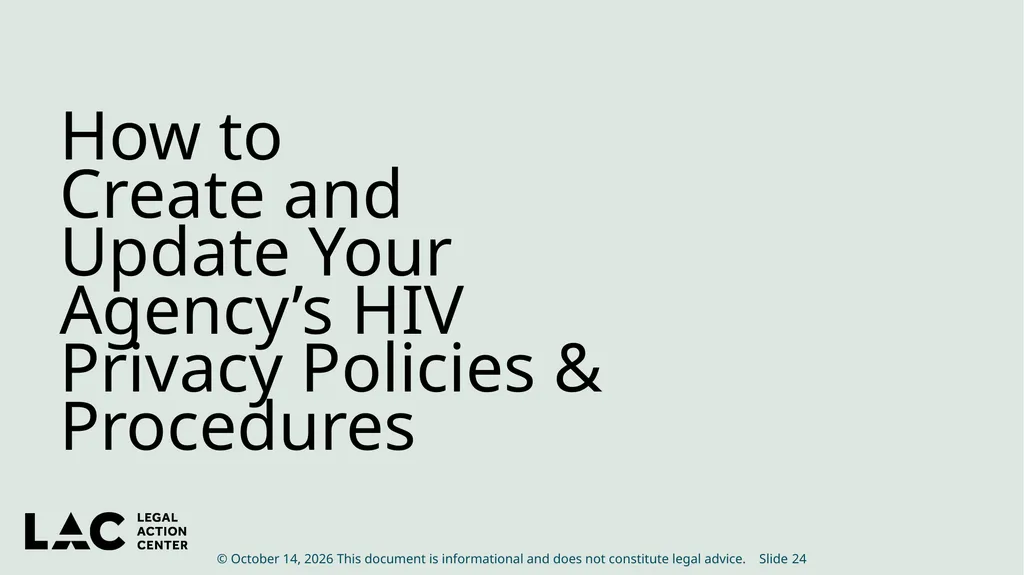 HIV Privacy in Practice How to Create and Update - slide 24 of 88