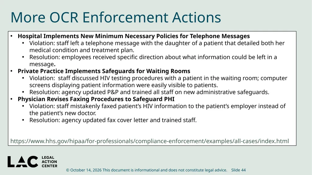 HIV Privacy in Practice How to Create and Update - slide 44 of 88