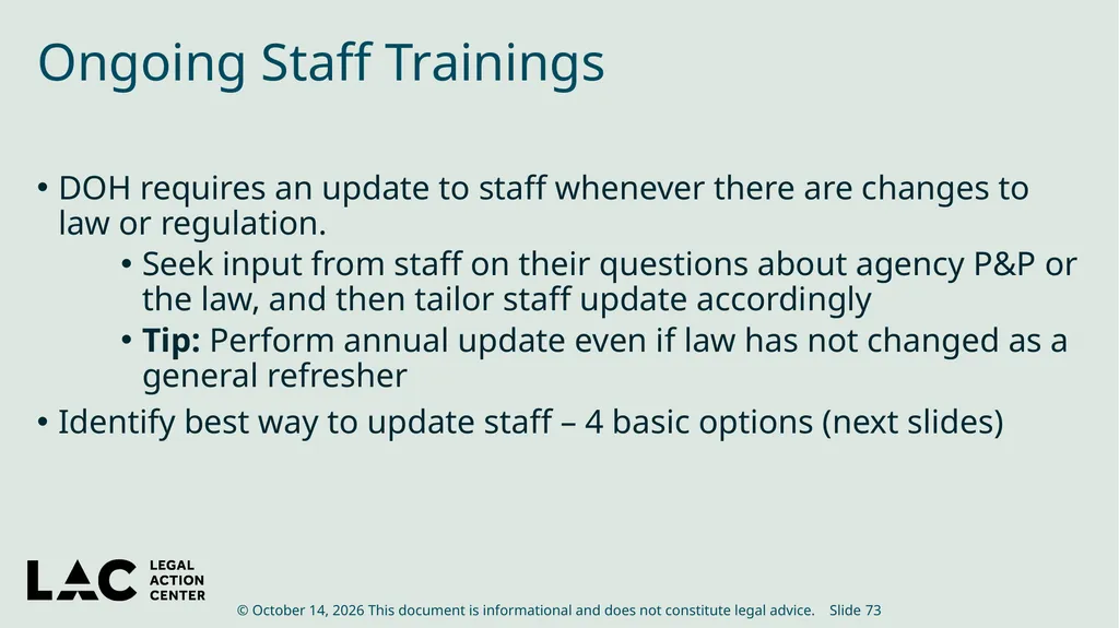 HIV Privacy in Practice How to Create and Update - slide 73 of 88