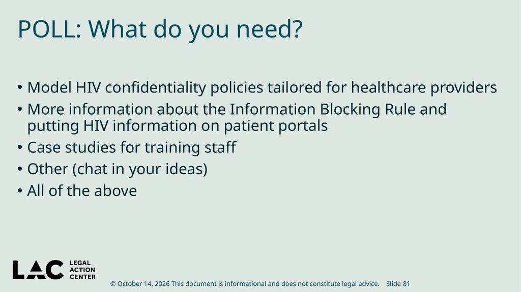 HIV Privacy in Practice How to Create and Update - slide 81 of 88