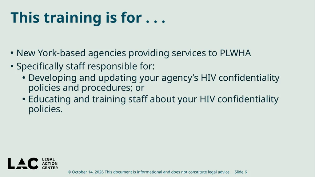 HIV Privacy in Practice How to Create and Update - slide 6 of 88