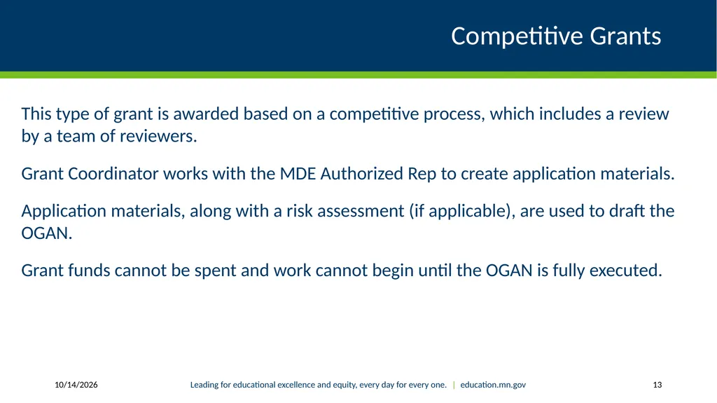Authorized Representative Role - Grants Management - slide 13 of 28
