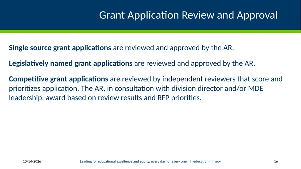 Authorized Representative Role - Grants Management - slide 16 of 28