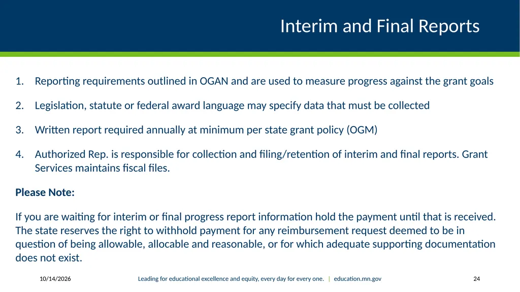 Authorized Representative Role - Grants Management - slide 24 of 28