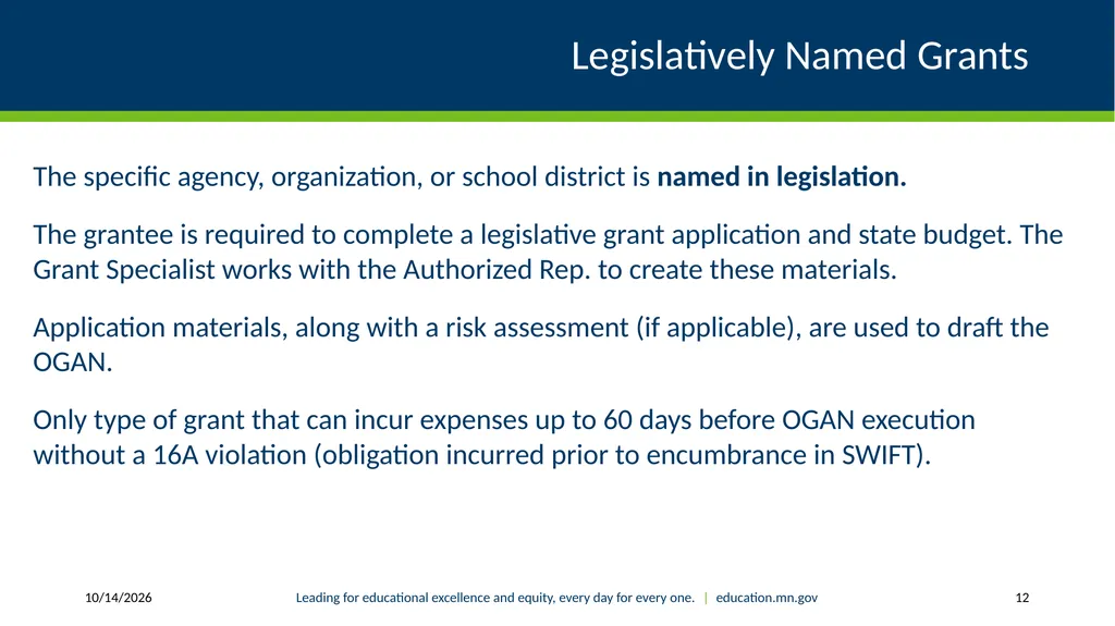 Authorized Representative Role - Grants Management - slide 12 of 28