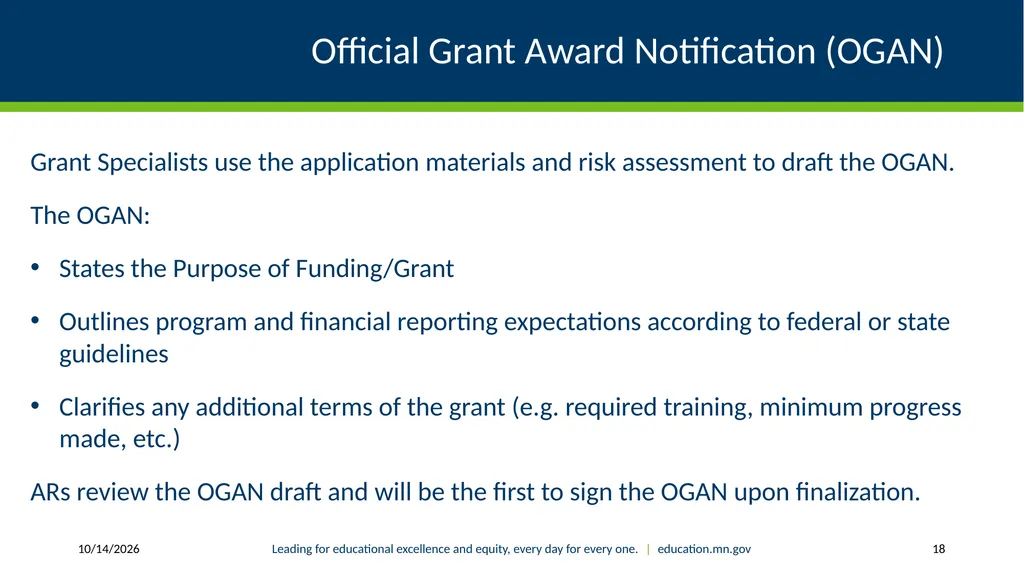 Authorized Representative Role - Grants Management - slide 18 of 28
