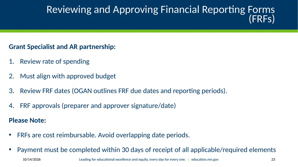 Authorized Representative Role - Grants Management - slide 23 of 28