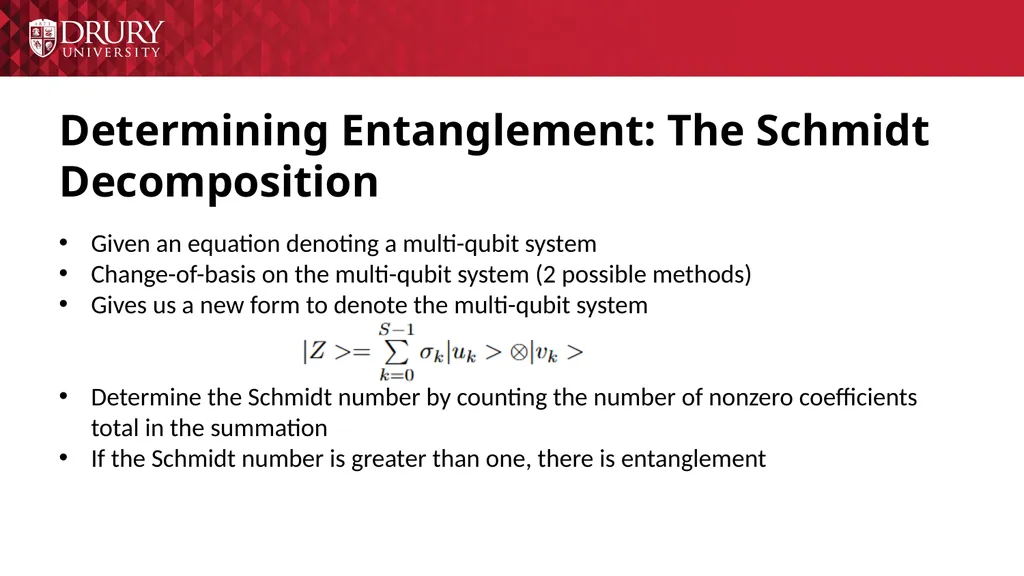Using the Schmidt Decomposition Method to - slide 9 of 24