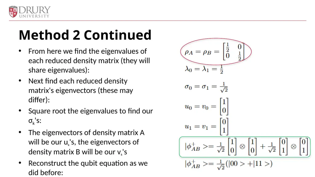 Using the Schmidt Decomposition Method to - slide 18 of 24